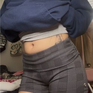 Plaid fold over Shorts